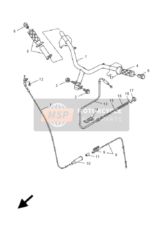 Yamaha CW50L BWS 2007 Steering Handle & Cable for a 2007 Yamaha CW50L BWS